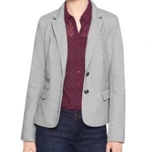 Banana Republic Academy Wool Blend Grey Heather Blazer Suit Jacket Size 0